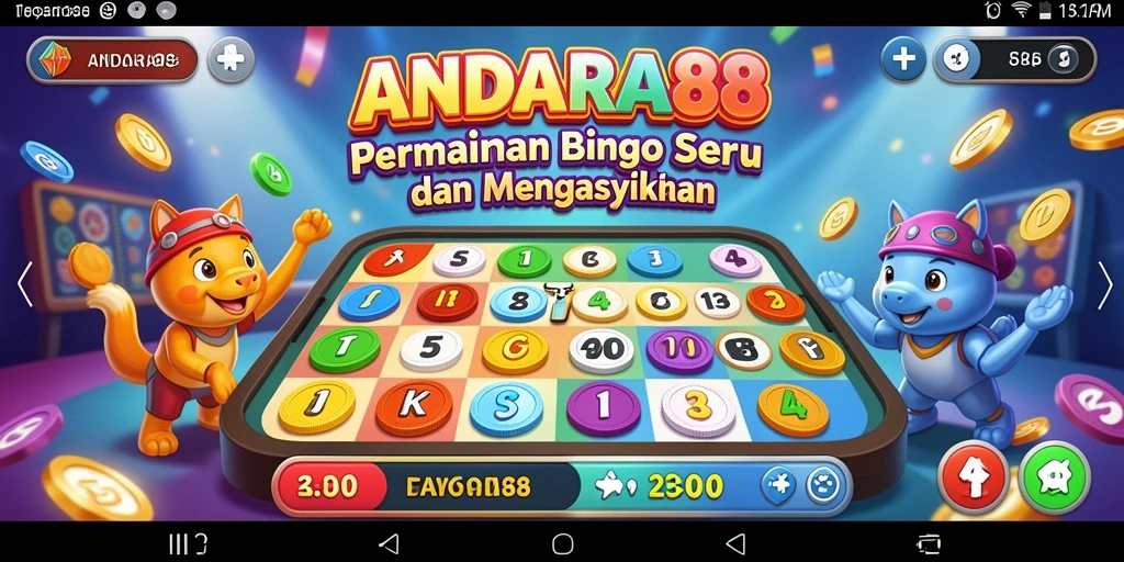 Screenshot permainan Bingo ANDARA88 yang menampilkan keseruan gameplay.