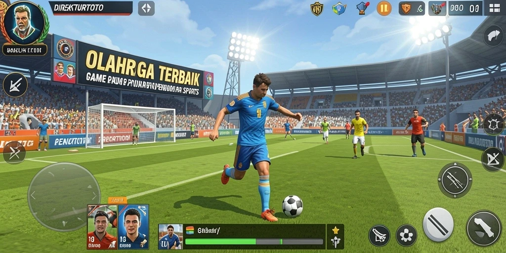 Screenshot dari gameplay DIREKTURTOTO yang menampilkan aksi olahraga seru.