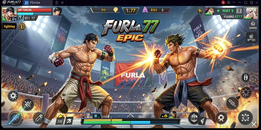 Screenshot FURLA77 menunjukkan aksi pertarungan yang intens dan seru.