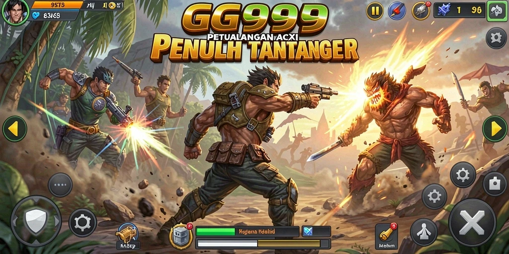Tangkapan layar menunjukkan gameplay seru GG999 dengan aksi mendebarkan.
