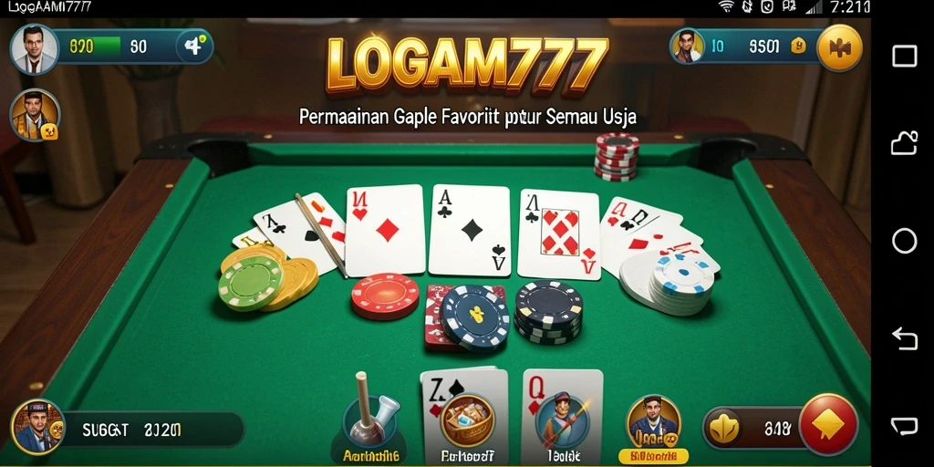 Screenshot LOGAM777 menampilkan suasana seru bermain Gaple.