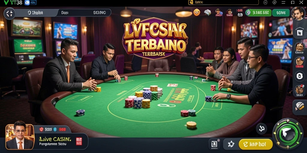 Tampilan gameplay Live Casino yang menegangkan dan interaktif.